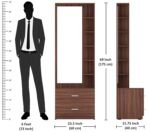 Wooden Dressing Table with Mirror and Storage | Engineered Wood Dressing Table with 5 Shelves & 2 Drawer, Vanity Table for Bedroom, Living Room, and Home - (Walnut Finish) - Image 2