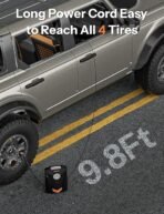 UN1QUE Tyre Inflator for Car, 150PSI Car Air Pump, 12V DC Portable Air Compressor for Tyre, Fast Inflation Speed Inflator Pump with LED Light (AA1104/109) - Image 2