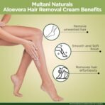 Multani Naturals Rose Hair Removal Cream 60 ml (Pack of 2) | Removes Hair in Minutes | Gentle formula Enriched with Rose and Vitamin E | Painless, Easy, and Effective Hair Removal for Men and Women(AA1103/11) - Image 3