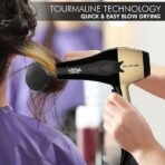 VEGA PROFESSIONAL Pro Dry 1800-2000W Hair Dryer for Woman & Man | Blow Dryer for Women Cool Shot Button & Combination of 4 Heat & 2 Speed Settings, Gold, (VPVHD-04) (AA1104/47) - Image 2