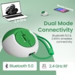 Portronics ToadPlay Billiard Mini Wireless Bluetooth Mouse with Dual Wireless Connectivity (BT + 2.4 GHz), Rechargeable Battery, Noise-Free Clicking, Multi-Device Pair, Adjust Sensitivity (Green) (AA1102/75) - Image 2