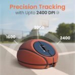 Portronics ToadPlay Basketball Mini Wireless Bluetooth Mouse with Dual Wireless Connectivity (BT + 2.4 GHz), Rechargeable Battery, Noise-Free Clicking, Multi-Device Pair, Adjust Sensitivity (Brown) (AA1102/74) - Image 4