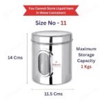 Ebun 1 Kg Stainless Steel See Through Containers - Pack of 6 Airtight Kitchen Storage Canisters, Ubha Dabba Style, for Spices, Tea, Coffee, Silver[AA1100/15] - Image 3