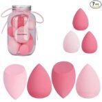 SUAKE 7in1 Professional Beauty Blender Set for Face Makeup | Makeup Sponges Set is suitable with Liquid & Creams | Sponge makeup is for all Skin Types & it is Soft Latex-Free Reusable & washable (Multicolor 4 Big + 3 Mini=7 Pcs)[AA1098/42]