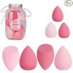 SUAKE 7in1 Professional Beauty Blender Set for Face Makeup | Makeup Sponges Set is suitable with Liquid & Creams | Sponge makeup is for all Skin Types & it is Soft Latex-Free Reusable & washable (Multicolor 4 Big + 3 Mini=7 Pcs)[AA1098/42]