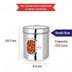 Ebun Stainless Steel See Through Small Containers | Small Containers with Capacity 350 Grams | Pack of 6 Pcs Combo, Silver [AA1100/13] - Image 3