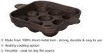 Amazon Brand - Solimo Cast Iron Pre-Seasoned Paniyarkal | Retains Heat | 9 Holes | Black(AA1103/39) - Image 5