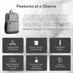 ASUS AP1601 Laptop Bag, 18L Storage capcity Backpack, Suitable for 16-inch Laptop (Grey) - Image 2