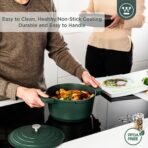 Westinghouse Performance Series 24 cm Green Casserole Dish with Lid – Lightweight Cast Aluminium Pot | Hob to Oven, Induction & All Stovetops | Oven Safe with Handle Covers | Versatile Cooking Essential(AA1103/95) - Image 3