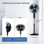 V-Guard Gatimaan Pro HSP N High Speed Pedestal Fan | 3 Adjustable Fan Speeds | Rust Resistant ABS Body | Powerful 2100 RPM Motor | Black | 40 cm (400mm) - Image 5