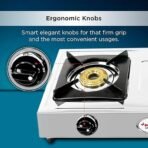 Butterfly Smart 2 Burner Stainless Steel Gas Stove | Manual Ignition | Brass Burners | Skid-proof Legs | 1 Year Manufacturer's Warranty | Grey - Image 4