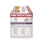 Santoor Skin Softening Sandal & Almond Milk Bathing Soap with Nourishing & Anti-Aging Properties| For Smooth & Soft and Younger-Looking Skin| For All Skin Types| 150g, Pack of 6 - Image 3