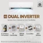 LG 1.5 Ton 3 Star DUAL Inverter Split AC (Copper, AI Convertible 6-in-1, VIRAAT Mode, Diet Mode+, Faster Cooling & Energy Saving, HD Filter with Anti-Virus Protection, US-Q18JNXE, White) [AA1096/10] - Image 2