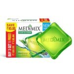 Medimix Clear Glycerine Bathing Bar Soap for Dry Skin 100g (3 + 1 Combo Pack) | Infused with Lakshadi Oil & Aloe Vera | Effective for Dry Skin