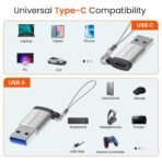 Ambrane USB Type C Female to USB Male OTG Adapter with 5 Gbps High-Speed Data Transfer, Compatible with Laptops, Tablets, Smartphone, Chargers and More Devices (AOTG-A1, Grey) [AA1102/235] - Image 3