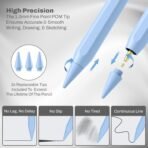iPad Pencil Active Stylus Pen with Palm Rejection,Tilt Sensor, High Precision Tip| for iPad 2018-2025 iPad(6/7/8/9/10) Air(3/4/5/M2) Pro 11"(1/2/3/4) Pro 12.9"(3/4/5/6/M4) Mini (6/5)(BLUE & DARK GREY & SILVER & WHITE ) [AA1102/242] - Image 3