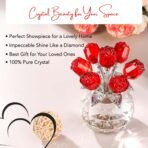Ekhasa Nostrae Crystal Red Rose with Vase Show Pieces for Home Decor Living Room Decorative Items | Glass Showpieces Gift Items for Decoration | Tv Showcase Office Desk Interior Statue Figurines(AA1103/86) - Image 3