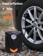 UN1QUE Tyre Inflator for Car, 150PSI Car Air Pump, 12V DC Portable Air Compressor for Tyre, Fast Inflation Speed Inflator Pump with LED Light (AA1104/109) - Image 5