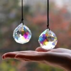 TIED RIBBONS Set of 4 Clear Crystal Ball Prism Sun Shine Catcher Rainbow Pendants Maker, Hanging Crystals Prisms for Windows, for Feng Shui for Gift (Transparent, 38mm)(AA1103/81) - Image 2