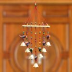 eCraftIndia Multicolor Handcrafted Beads Bells Parrot Statue Decorative Window Wall Door Hanging Wind Chimes Decorative Showpiece| Diwali Decoration Items for Home Decor| Gift for Diwali Housewarming