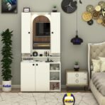 Anikaa Opulex Engineered Wood Dressing Table with Mirror Cabinet, LED Lights, Storage Shelves & Back Panel - Wall Mounted Makeup Vanity & Organizer for Bedroom -(White) DIY Installation (AA1104/221) - Image 6