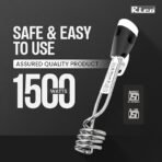 Rico IRPRO 1500w Shockproof Japanese Technology Electric Water Heater Immersion Rod With Waterproof & Protection | Instant Heating With Bucket Holder | ISI Certified 2 Year Replacement Warranty - Image 4