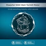 Butterfly Magneto Mixer Grinder with 4 Jars | 1000W TorX23 Motor | Contra Curv Jar & Blade Design | Specially Annealed Jars| Ink Blue(AA1103/101) - Image 5