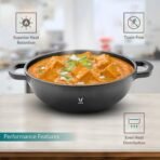 VAYA HauteChef Cast Iron Kadai, 24 cm, Pre-Seasoned & Naturally Non-Stick100% Pure & Toxin-Free, Deep Design for Frying & Curries, Induction Base, Rust-Resistant, Ergonomic Handles(AA1103/10) - Image 4