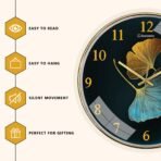 Auromin Designer Wall Watch for Living Room | Fancy Wall Clock for Bedroom Stylish Latest | Watch for Home Wall, Silent Modern Luxury Wall Clocks for Office, Kitchen, Home Décor (Leaf-Gold)(AA1103/180) - Image 3