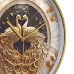 RANDOM 12 Inch Analog Wall Clock with Gold Peacock Design Modern Sweep Silent Timepiece Abstract Wall Clock for Living Room, Bedroom, and Office Decor (RC-67258) (AA1104/205) - Image 3