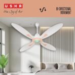 USHA New Bloom Series Dahlia (Inspired by Dahlia) 4-Blade BLDC Ceiling Fan with Bi-Directional Feature | Sleep/Boost/Timer Modes | RF Remote | Dust-Resistant | Whisper-Quiet (White & Misty Rose)[AA1098\9] - Image 2