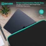AirCase Neoprene Laptop Sleeve Case Cover for 13.3 Inch MacBook, Dell, HP, Lenovo, more| Water-Resistant, Shockproof Padding, Scratch-Proof| Slim Fit, Wrinkle Free, TSA Security Friendly (Black-Green) (AA1102/78) - Image 3