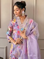 Naixa Women's Wine Rayon Straigth Kurta with Pant and Dupatta Set (NX-501) - Image 2