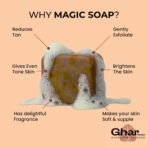 Ghar Soaps Sandalwood & Saffron Magic Soaps For Bath (100 Gms Pack Of 1) | Paraben Free | Chandan & Kesar Bath Soap | Handmade Soaps For Glowing | Skin Brightening Soap For Men & Women [AA1102/282] - Image 2