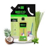 Beco Natural Disinfectant Surface & Floor Cleaning Liquid | 2L Refill Pack | Non Toxic Germ Kill Formula | Lemongrass & Basil Freshness |Safer than Phenyl| Kids Safe, Pet Friendly Floor Cleaner Liquid[AA1100/27]