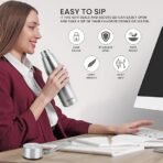 MILTON Drift 1000 Stainless Steel Water Bottle 950 ml, Set of 3, Single Walled, ISI Certified I Leak Proof Lid, Rust Proof I For School, Office, Gym I Silver (AA1104/5) - Image 4