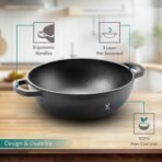 VAYA HauteChef Cast Iron Kadai, 24 cm, Pre-Seasoned & Naturally Non-Stick100% Pure & Toxin-Free, Deep Design for Frying & Curries, Induction Base, Rust-Resistant, Ergonomic Handles(AA1103/10) - Image 5