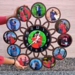 Mdf Analog Wall Clock with 13 Photos Customized Photo Clock for Wall for Birthday Anniversary New Year Custom Clock Friend Family Best Gift for Kids mom dad Wife Husband Girlfriend, Brown(AA1103/169) - Image 3
