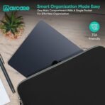 AirCase Neoprene Laptop Sleeve Case Cover for 15.6 Inch MacBook, Dell, HP, Lenovo, More| Water-Resistant, Shockproof Padding, Scratch-Proof| Slim Fit, Wrinkle Free, TSA Security Friendly (Black-Grey) (AA1102/80) - Image 3