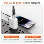 Ambrane USB Type C Female to USB Male OTG Adapter with 5 Gbps High-Speed Data Transfer, Compatible with Laptops, Tablets, Smartphone, Chargers and More Devices (AOTG-A1, Grey) [AA1102/235] - Image 2