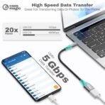 USB A 3.0 Female to USB C OTG Adapter Converter Cable | 15W Fast Charging, 5Gbps Data Speed, Nylon Braided, Aluminum Shell for Smartphones, Laptops, Tablets, MacBook & All Type C Devices [AA1102/239] - Image 2