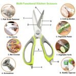 Multi-Purpose Kitchen Shears with Magnetic Holder,Stainless Steel, Red Multifunction Heavy Duty and Kitchen Scissors(AA1103/65) - Image 3