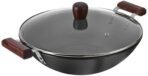 Amazon Brand - Solimo Hard Anodized Aluminium Kadhai with Induction Base, Black, 30cm(AA1103/91)