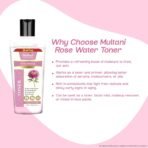 Multani Naturals Rose Water Face Toner 270 ml | For Oily, Acne Prone, Dry Skin | Pore Tightening & Glowing Skin | Fades Blemishes, Brightens & Smoothens | Women & Men | SLS & PARABEN FREE(AA1103/140) - Image 3