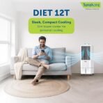 Symphony Diet 12T Tower Air Cooler | Honeycomb Cooling Pad | Powerful Blower | Auto Louver Movement | Cool Flow Dispenser | 12L | 1-Year Warranty - Image 2