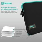 AirCase Neoprene Laptop Sleeve Case Cover for 13.3 Inch MacBook, Dell, HP, Lenovo, more| Water-Resistant, Shockproof Padding, Scratch-Proof| Slim Fit, Wrinkle Free, TSA Security Friendly (Black-Green) (AA1102/78) - Image 4