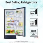 Samsung 215 L, 5 Star, Digital Inverter, Direct-Cool Single Door Refrigerator (RR23D2H359U/HL, Paradise Bloom Blue, Base Stand Drawer) - Image 2