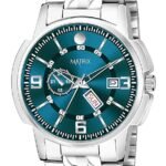 Matrix Black, Blue, White Dial, Day & Date Functioning, Stainless Steel Strap Analog Watch for Men & Women (AA1104/248)