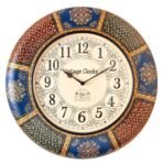 Vintage Clock Large Hand-Painted Varli Design Abstract Wall Clock (Multicolour)(AA1103/177) - Image 3