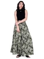 Women Viscose Crepe Flared Printed Palazzo Elasticated Waist Loose-fit & Regular, Casual Wear (Free Size 28 to 42 Waist) (in, Numeric, 42, Regular,) - Image 3